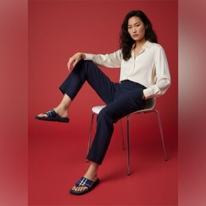 Burberry Navy Slide Sandals